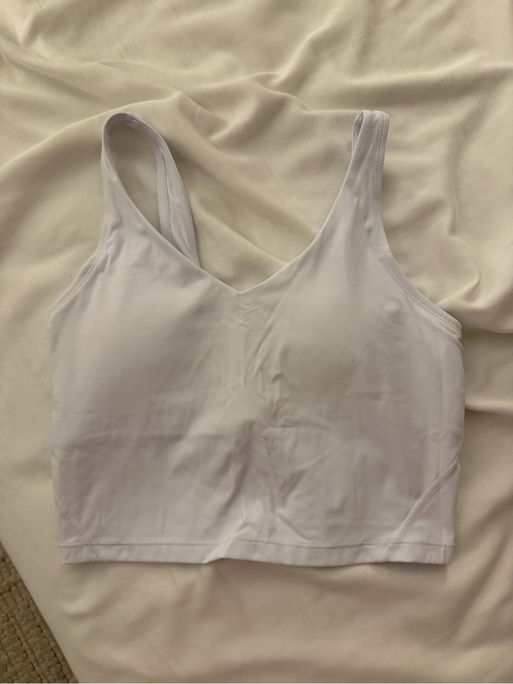 Everyday V-Neck Bralette Crop Top - White